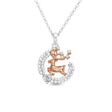 Petiteshine Everglow Reindeer Rosegold Vermeil and Silver Necklace