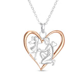 Petiteshine Daughter is Running Into Dad’s Arms Rosegold Vermeil and Silver Necklace