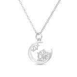 Petiteshine Lunar Snowflake Silver Necklace