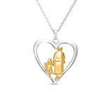 Petiteshine Heart of Generations Grandma and Children 14K Gold Vermeil and Silver Necklace