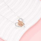 Petiteshine Heartbond Moments Vermeil Rosegold and Silver Necklace