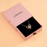 Petiteshine Heartbond Moments Vermeil Rosegold and Silver Necklace