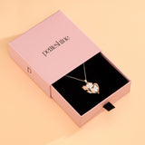 Petiteshine Mom With Flower Tulip Embrace Rosegold Vermeil and Silver Necklace