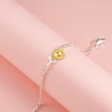 Petiteshine Sunflower Golden Bloom K14 Gold Vermeil and Silver Bracelet