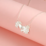 Petiteshine Bond of Blossoms Silver Necklace