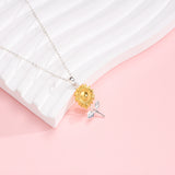 Petiteshine Sunflower Golden Bloom 14K Gold Vermeil and Silver Necklace