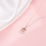 Petiteshine Everglow Reindeer Rosegold Vermeil and Silver Necklace