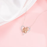 Petiteshine Heartbond Moments Vermeil Rosegold and Silver Necklace