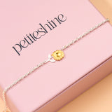 Petiteshine Sunflower Golden Bloom K14 Gold Vermeil and Silver Bracelet