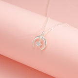 Petiteshine Guardian Moon Silver Necklace