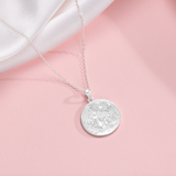 Petiteshine Little Girl Walk with Grandma in Garden Silver Necklace