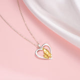 Petiteshine Heart of Generations Grandma and Children 14K Gold Vermeil and Silver Necklace