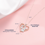 Petiteshine Daughter is Running Into Dad’s Arms Rosegold Vermeil and Silver Necklace