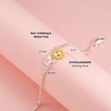 Petiteshine Sunflower Golden Bloom K14 Gold Vermeil and Silver Bracelet