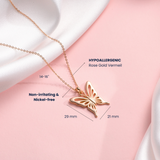 Petiteshine Wings of Grace Rosegold Vermeil Necklace
