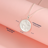 Petiteshine Little Girl Walk with Grandma in Garden Silver Necklace