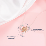 Petiteshine Heartbond Moments Vermeil Rosegold and Silver Necklace