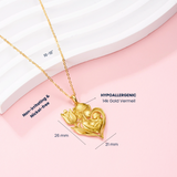 Petiteshine Mom With Flower Tulip Embrace 14K Gold Vermeil Necklace