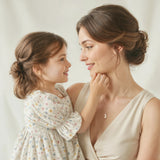 Petiteshine Mom With Flower Tulip Embrace Rosegold Vermeil and Silver Necklace