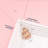 Petiteshine Mom and Princess Moment Vermeil Rosegold and Silver Necklace