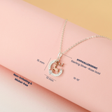 Petiteshine Everglow Reindeer Rosegold Vermeil and Silver Necklace