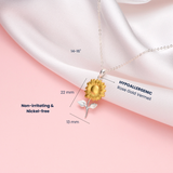 Petiteshine Sunflower Golden Bloom 14K Gold Vermeil and Silver Necklace