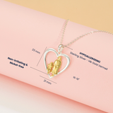 Petiteshine Heart of Generations Grandma and Children 14K Gold Vermeil and Silver Necklace