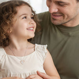 Petiteshine Daughter is Running Into Dad’s Arms Rosegold Vermeil and Silver Necklace