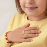 Petiteshine Sunflower Golden Bloom 14K Gold Vermeil and Silver Necklace