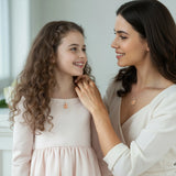 Petiteshine Mom and Princess Moment Vermeil Rosegold and Silver Necklace