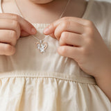 Petiteshine Daughter is Running Into Dad’s Arms Rosegold Vermeil and Silver Necklace