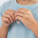 Petiteshine Heartbond Moments Vermeil Rosegold and Silver Necklace