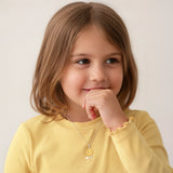 Petiteshine Sunflower Golden Bloom 14K Gold Vermeil and Silver Necklace