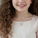 Petiteshine Mom and Princess Moment Vermeil Rosegold and Silver Necklace