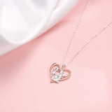 Petiteshine Daughter is Running Into Dad’s Arms Rosegold Vermeil and Silver Necklace