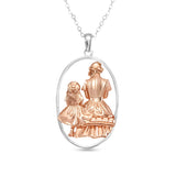 Petiteshine Mom and Princess Moment Vermeil Rosegold and Silver Necklace